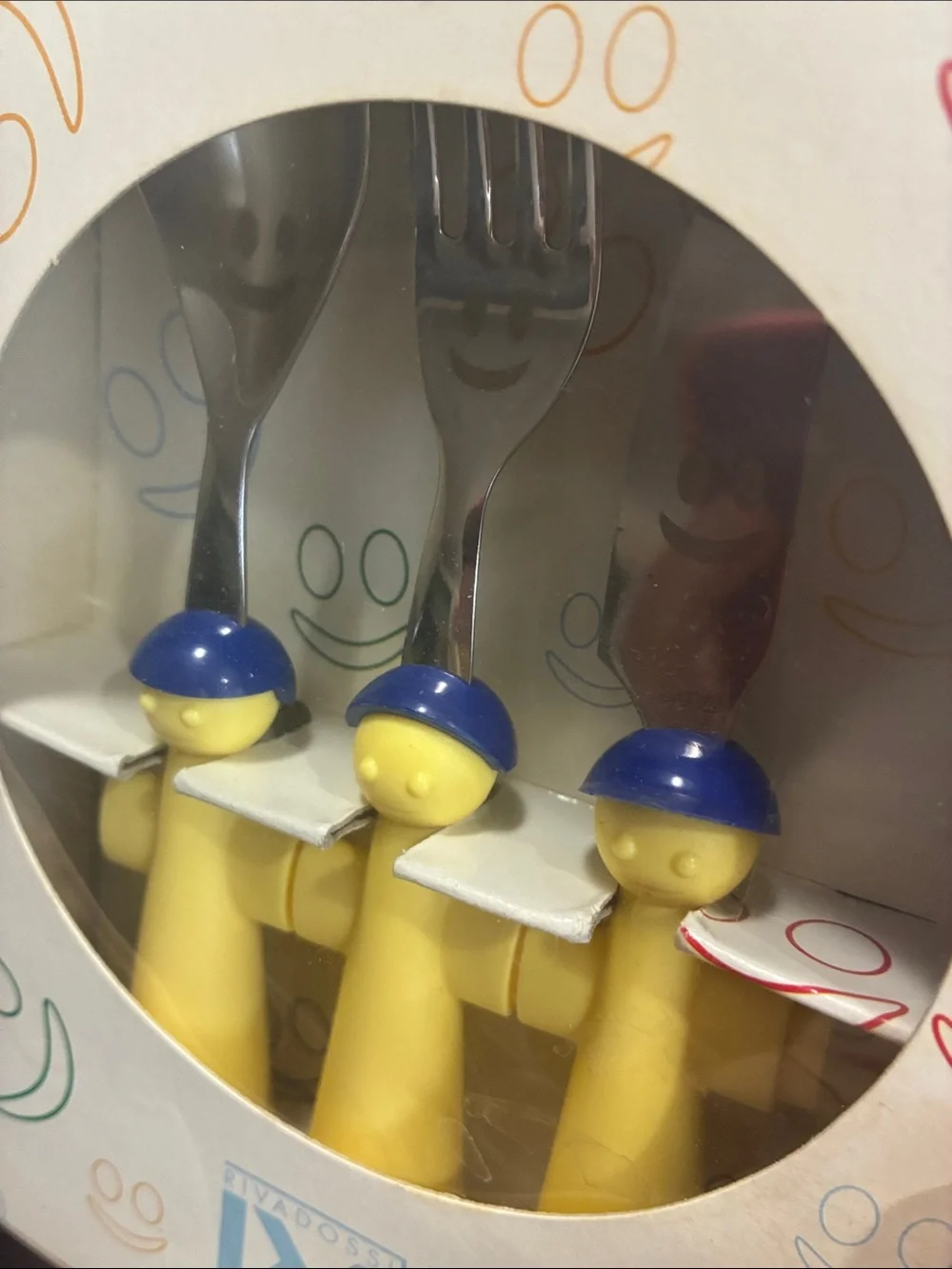 NEW Trebimbi Puppets Yellow Child Toddler Silverware Cutlery Set Italy European